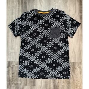 Wxyz Shirt Mens M Pattern Black GeoMetric short sleeve